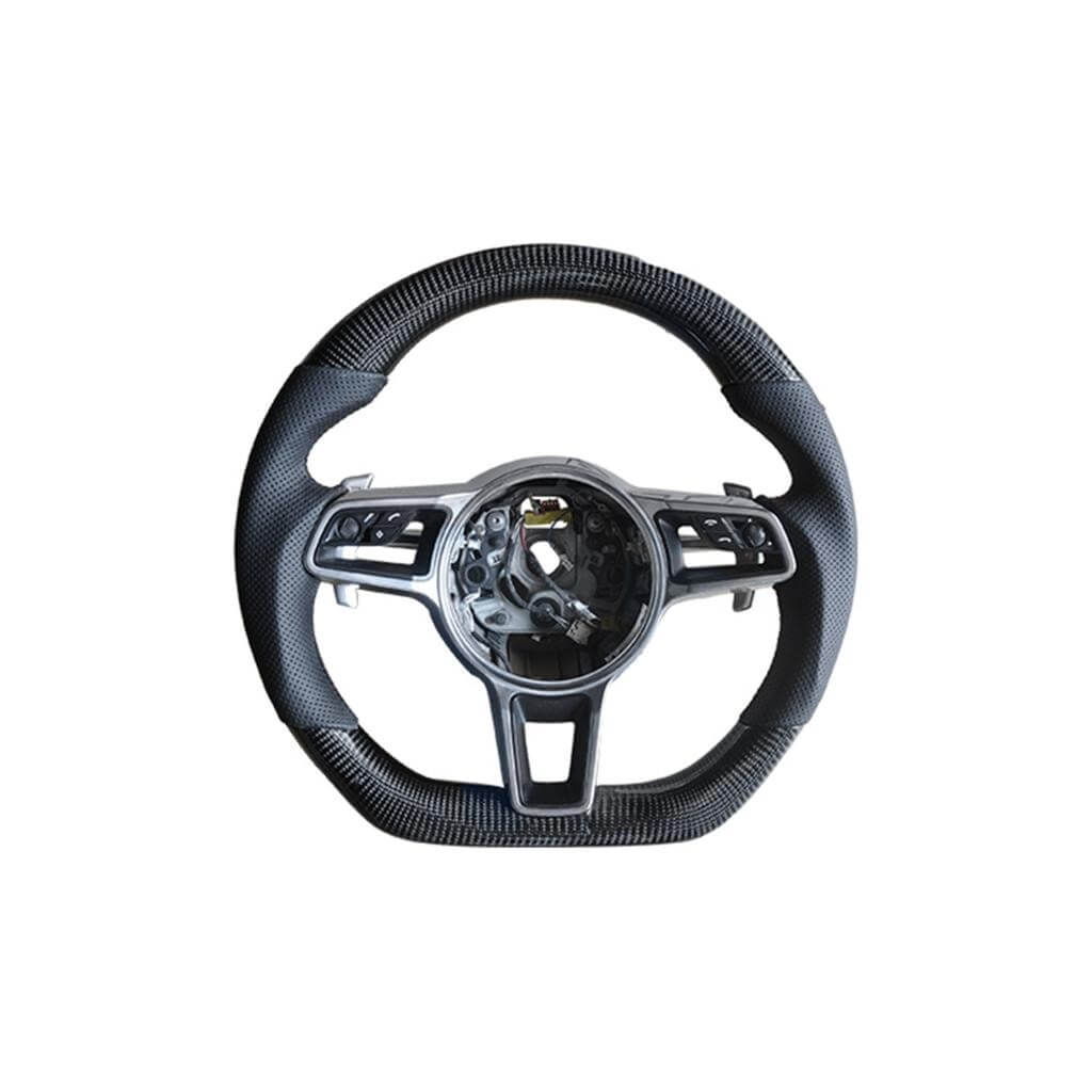 For Porsche Panamera 971 2017-2020 Carbon Fiber Steering Wheel Covers Interior Parts-Ahacarbon