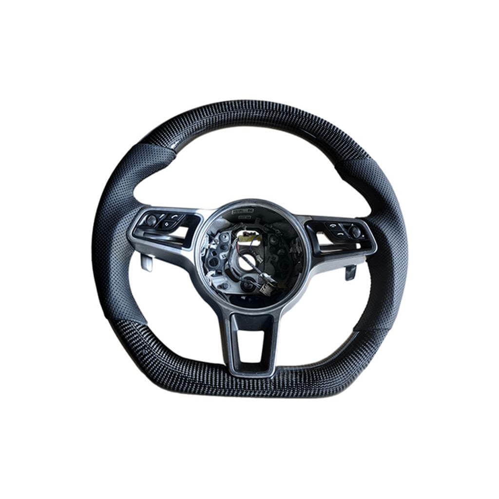 For Porsche Panamera 971 2017-2020 Carbon Fiber Steering Wheel Covers Interior Parts-Ahacarbon