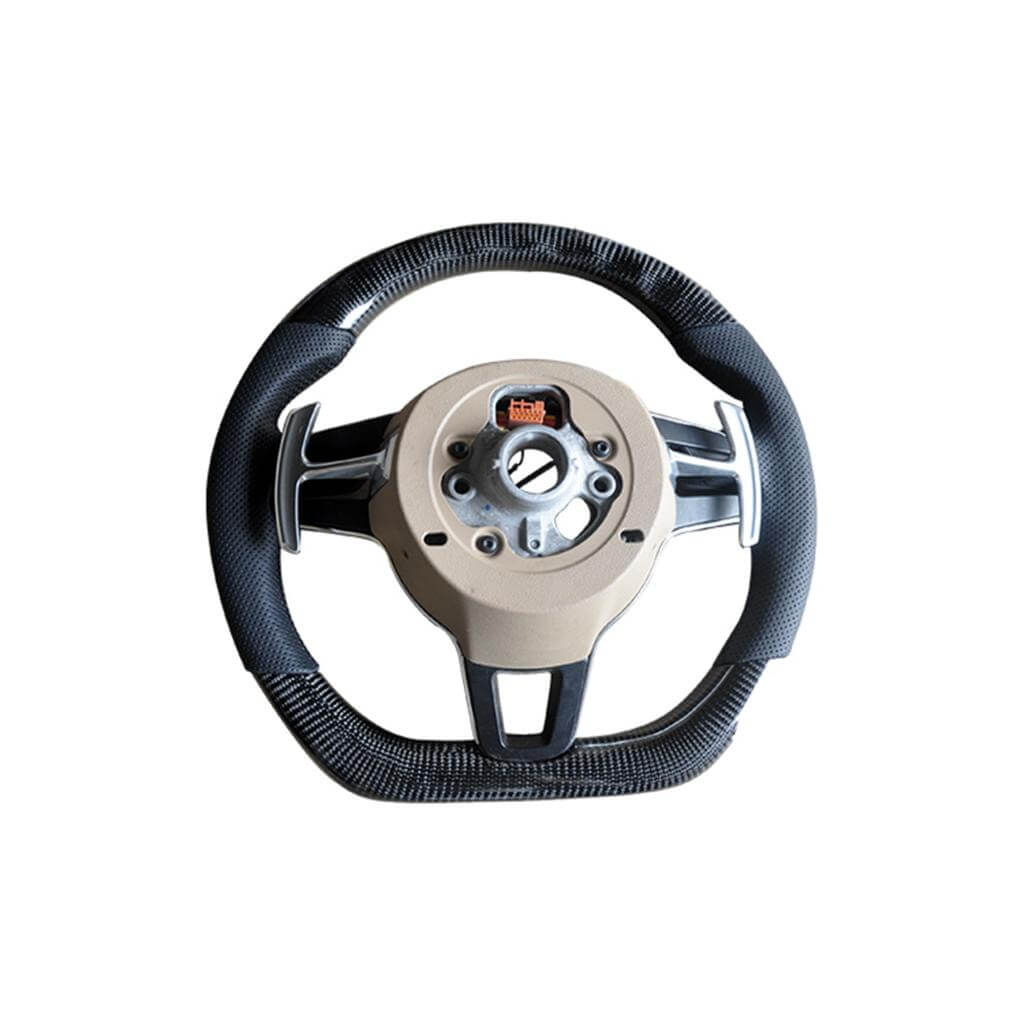 For Porsche Panamera 971 2017-2020 Carbon Fiber Steering Wheel Covers Interior Parts-Ahacarbon