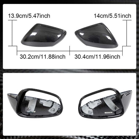 Porsche Taycan 9J1 Turbo S 2019-2021 Mirror Covers Replacment Style Dry Carbon Fiber-Ahacarbon