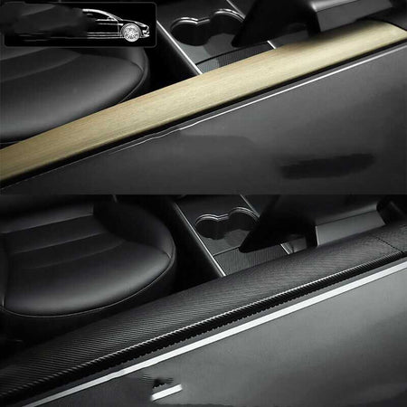 Tesla Model 3 2023 Dashboard Decorative Bright Strip Interior Dry Carbon Fiber-Ahacarbon