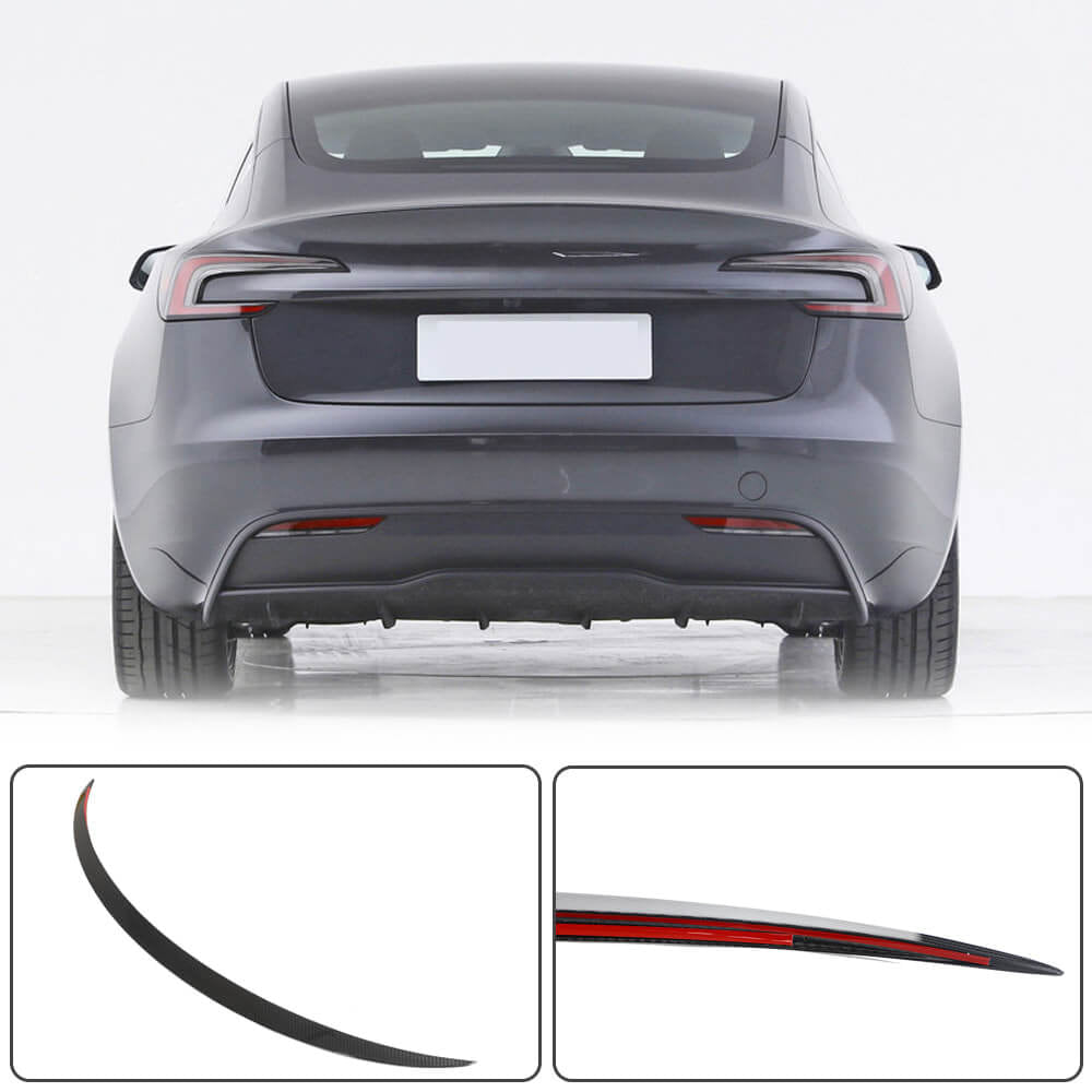 Tesla Model 3 2023 Rear Trunk Spoiler Dry Carbon Fiber-Ahacarbon