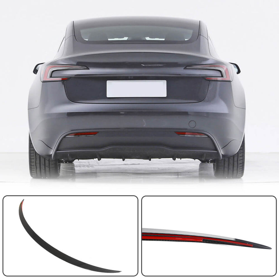 Tesla Model 3 2023 Rear Trunk Spoiler Dry Carbon Fiber-Ahacarbon