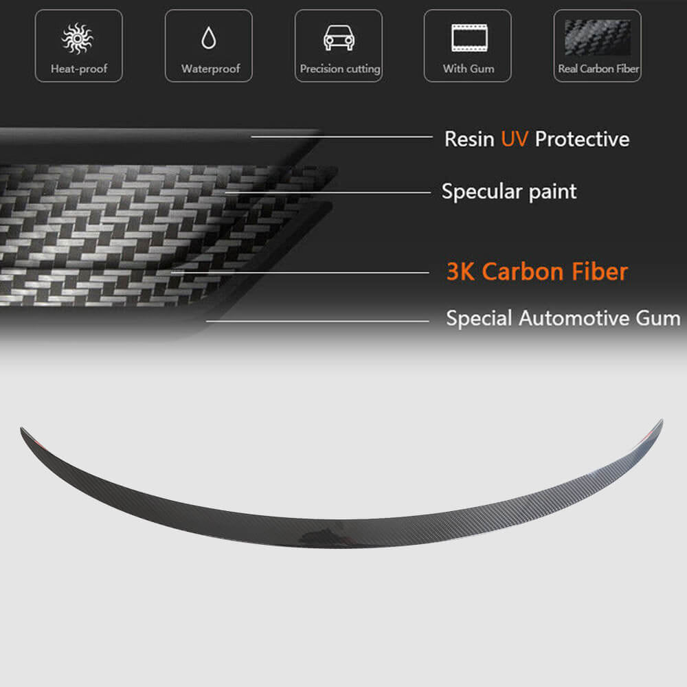 Tesla Model 3 2023 Rear Trunk Spoiler Dry Carbon Fiber-Ahacarbon