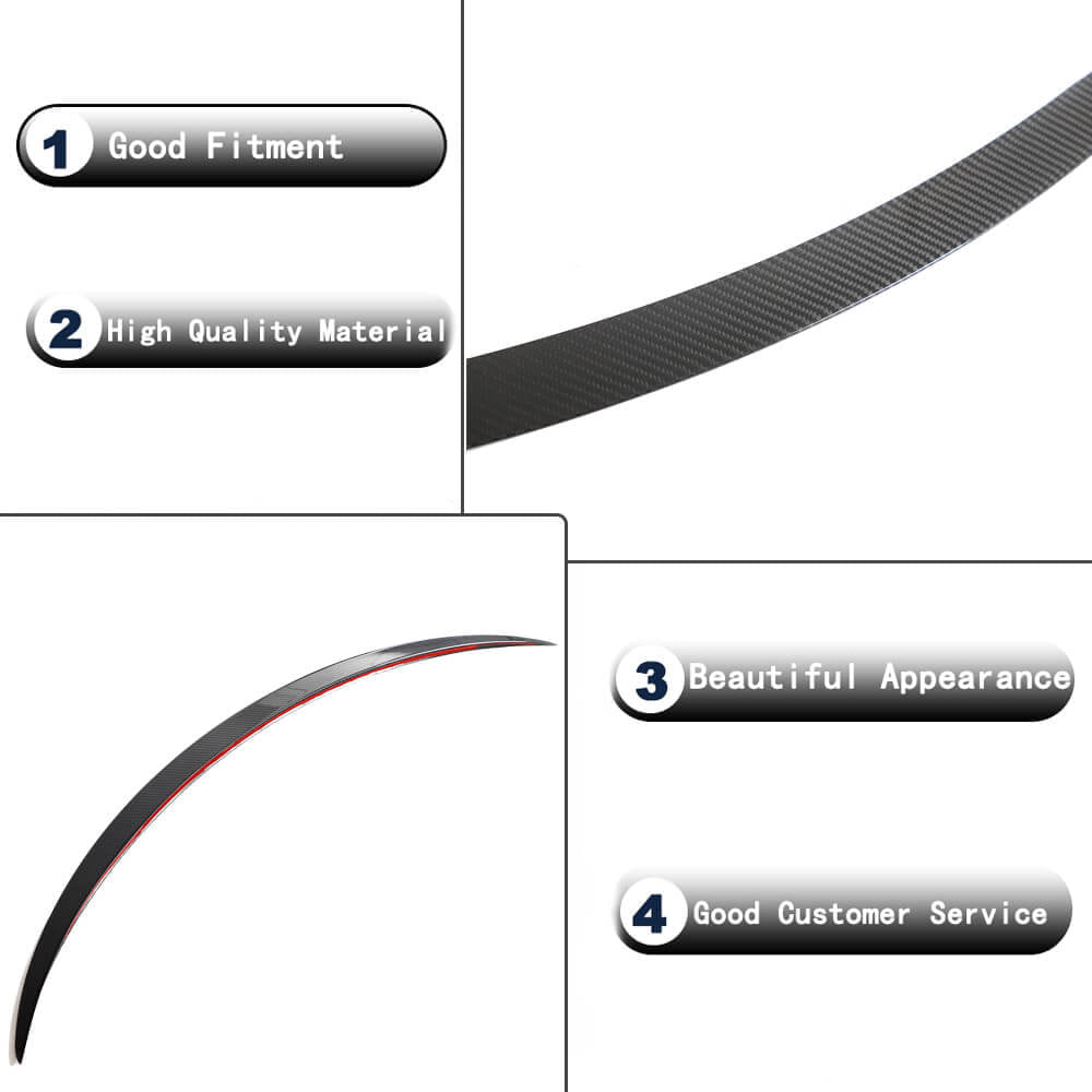 Tesla Model 3 2023 Rear Trunk Spoiler Dry Carbon Fiber-Ahacarbon