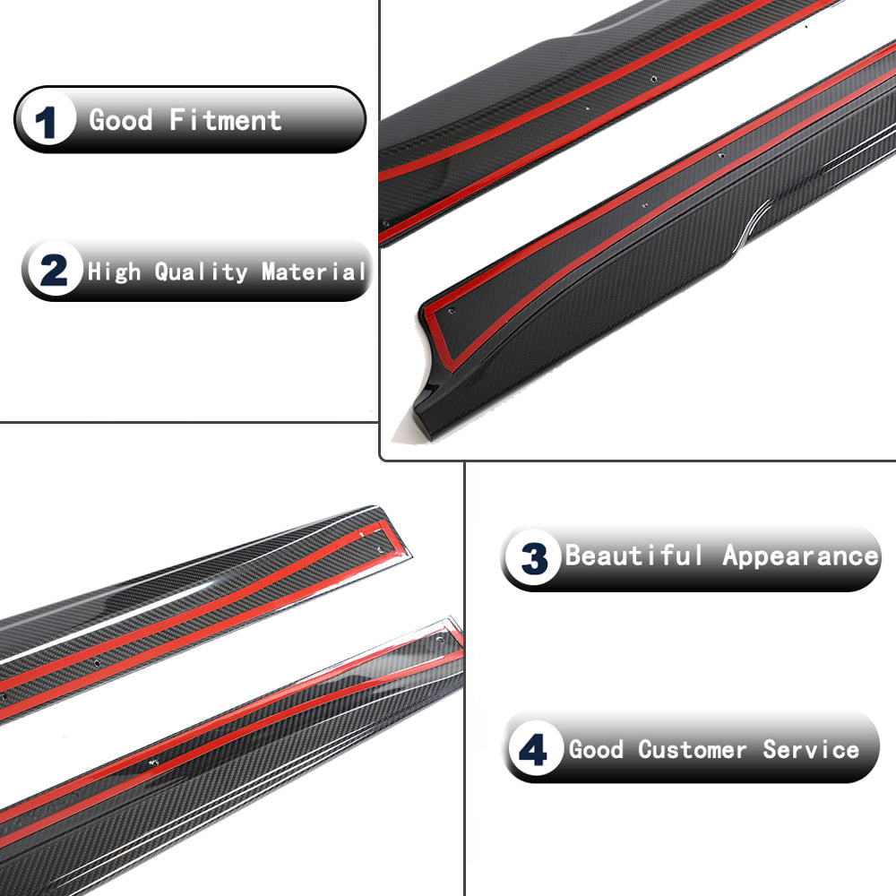 Tesla Model 3 2023 Side Skirts Dry Carbon Fiber-Ahacarbon