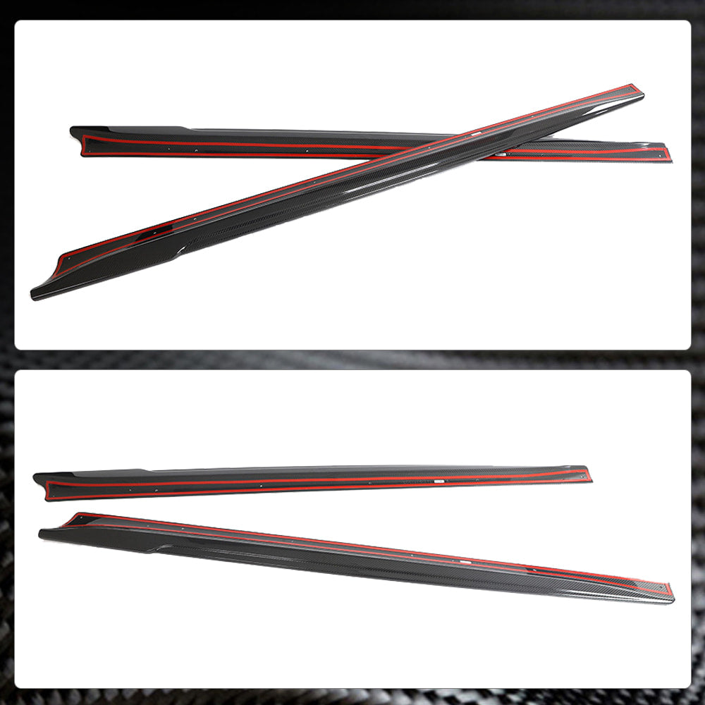 Tesla Model 3 2023 Side Skirts Dry Carbon Fiber-Ahacarbon