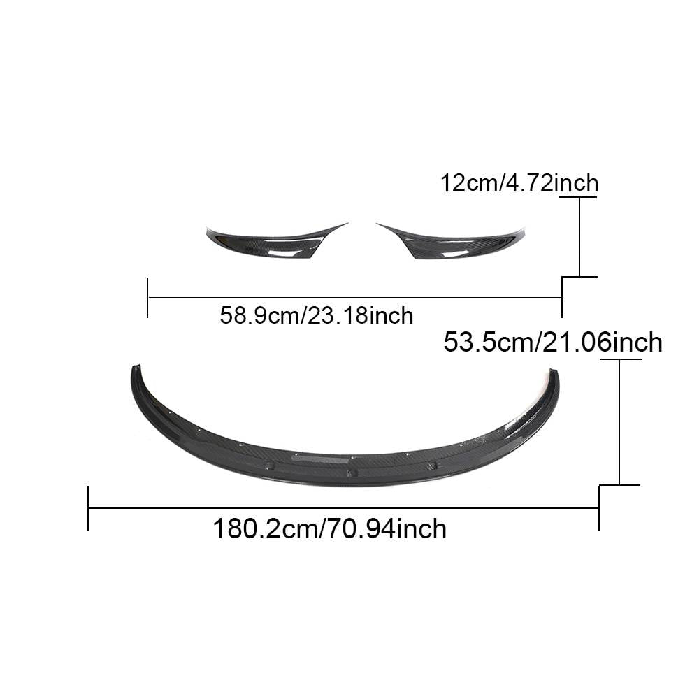 For Tesla Model 3 2023 Prepreg Dry Carbon Fiber Front Bumper Lip Spoiler-Ahacarbon