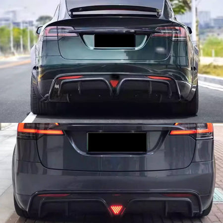 Tesla Model X Plaid 2022-2024 2022-2024 Rear Bumper Diffuser Carbon Fiber-Ahacarbon