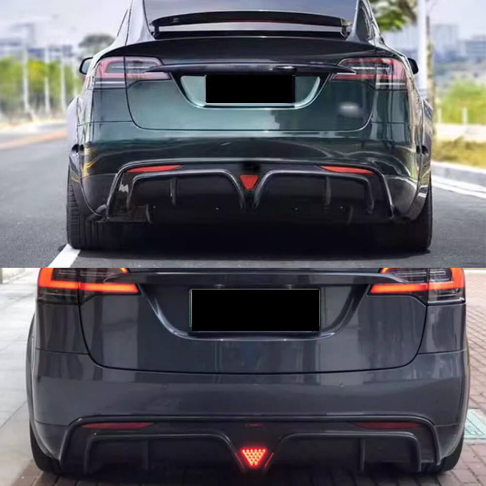 Tesla Model X Plaid 2022-2024 2022-2024 Rear Bumper Diffuser Carbon Fiber-Ahacarbon