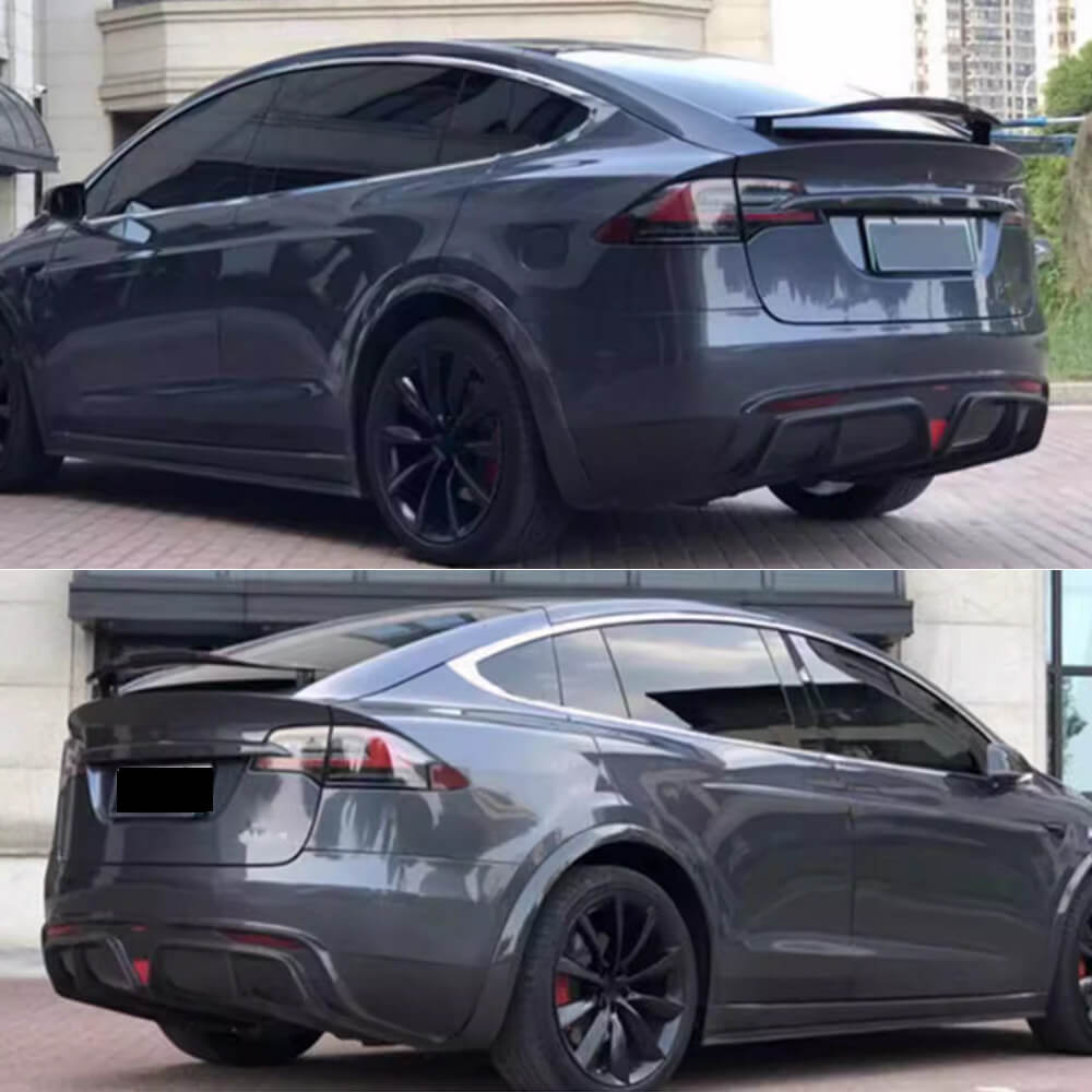 Tesla Model X Plaid 2022-2024 2022-2024 Rear Bumper Diffuser Carbon Fiber-Ahacarbon