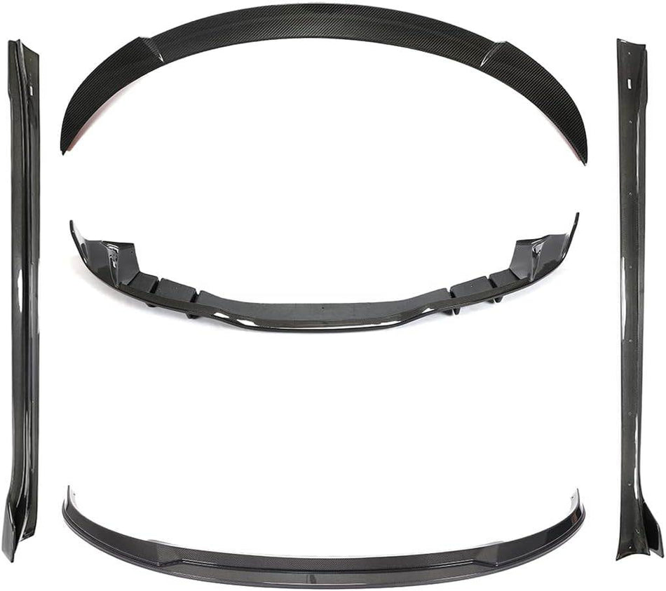 Tesla Model Y 2019-2024 Front Bumper Lip Side Skirts Rear Diffuser Trunk Spoiler Carbon Fiber-Ahacarbon