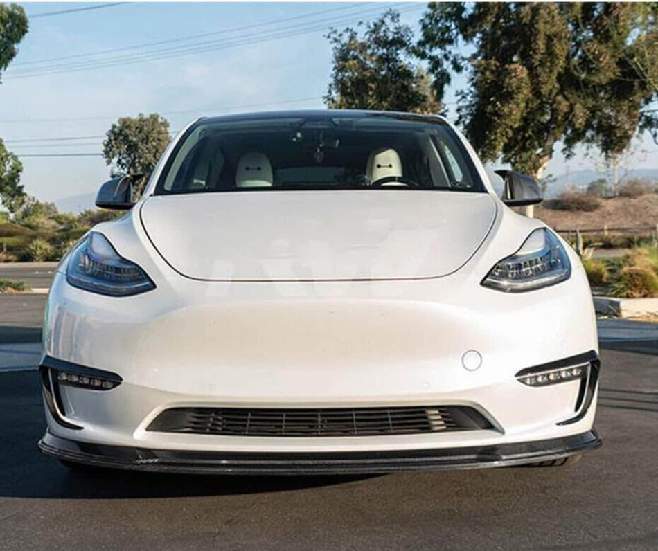 Tesla Model Y Sport Utility 2019-2024 Front Bumper Lip Carbon Fiber-Ahacarbon