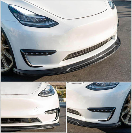Tesla Model Y Sport Utility 2019-2024 Front Bumper Lip Carbon Fiber-Ahacarbon