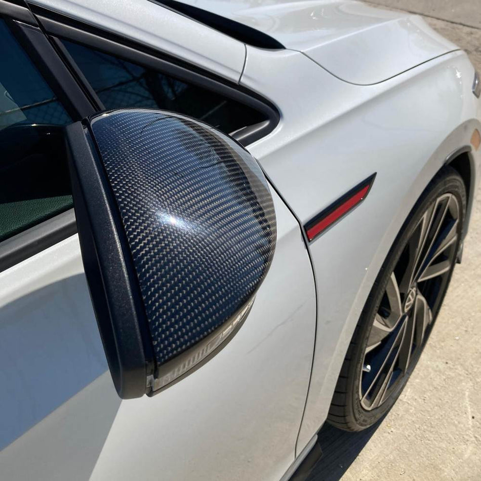 Volkswagen VW Golf 8 MK8 GTI R Rline 2021UP Mirror Covers Replacement Style Carbon Fiber/ABS-Ahacarbon