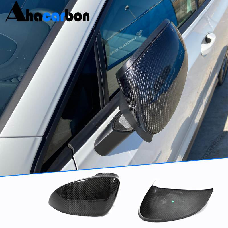 Volkswagen VW Golf 8 MK8 GTI R Rline 2021+ Mirror Covers Carbon Fiber (W/Lane Assist)-Ahacarbon