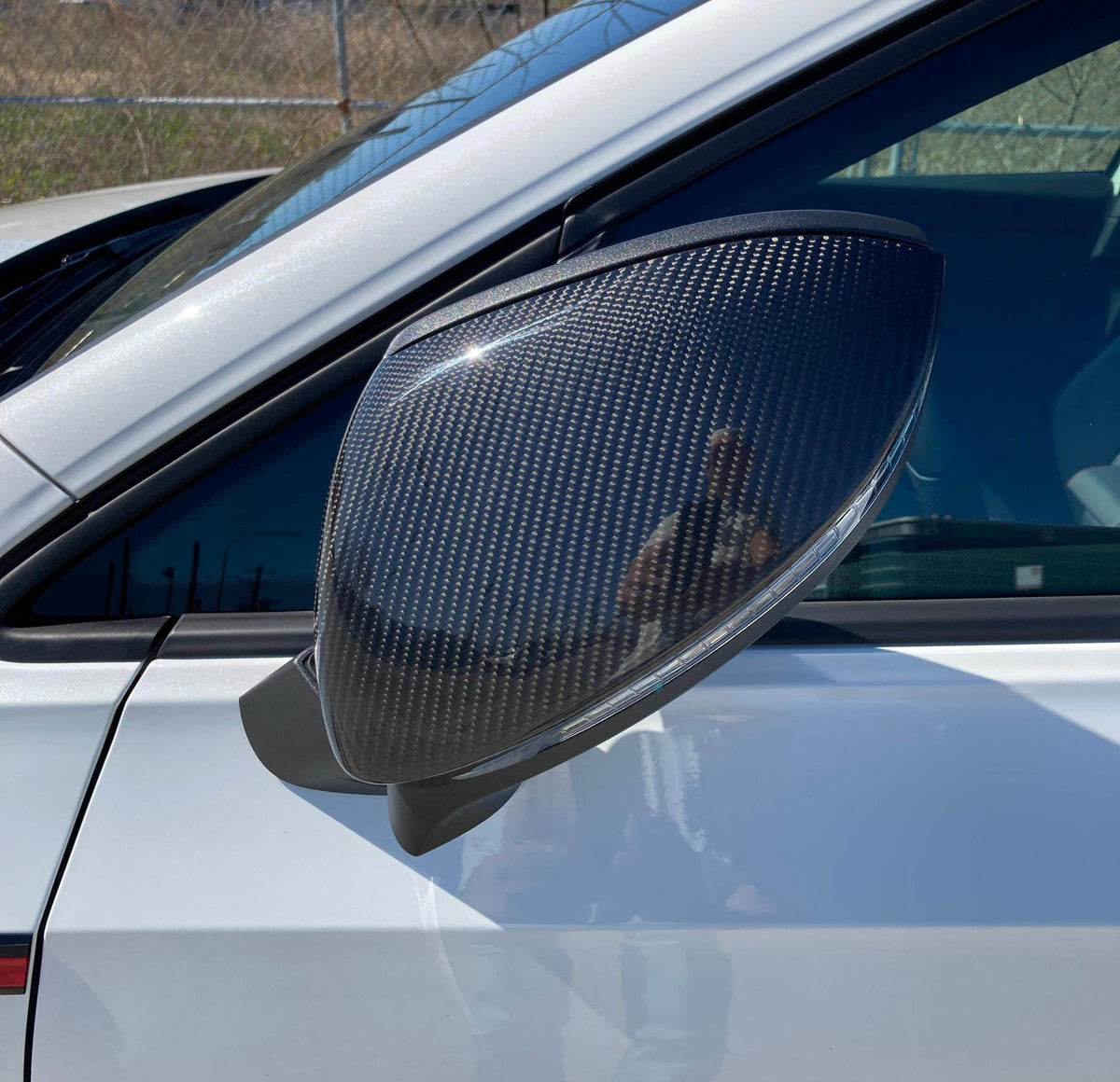 Volkswagen VW Golf 8 MK8 GTI R Rline 2021+ Mirror Covers Carbon Fiber (W/Lane Assist)-Ahacarbon