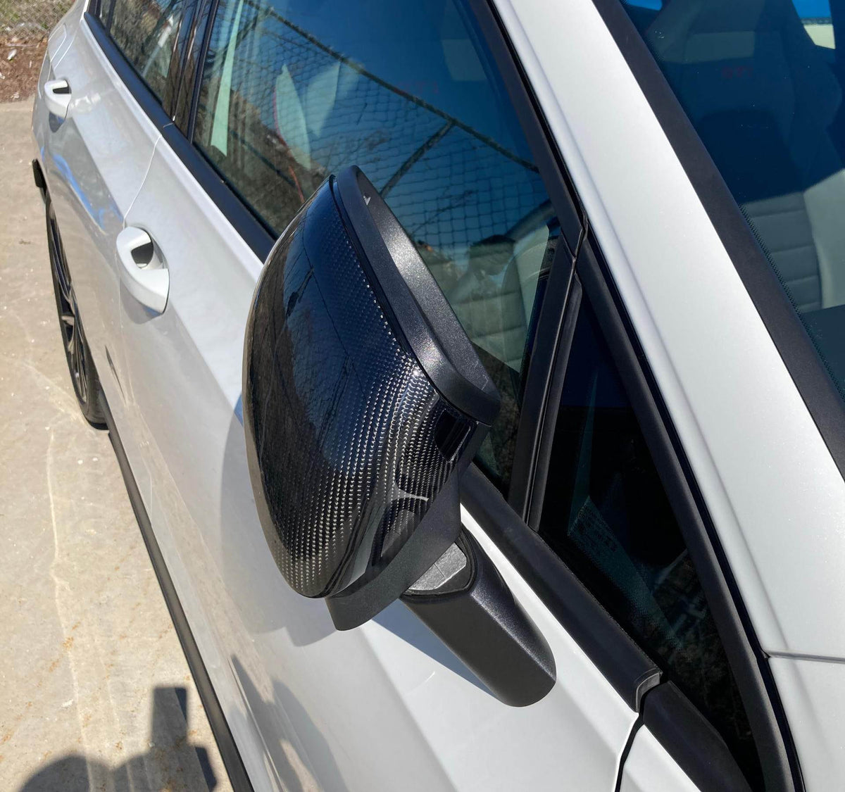 Volkswagen VW Golf 8 MK8 GTI R Rline 2021+ Mirror Covers Carbon Fiber (W/Lane Assist)-Ahacarbon