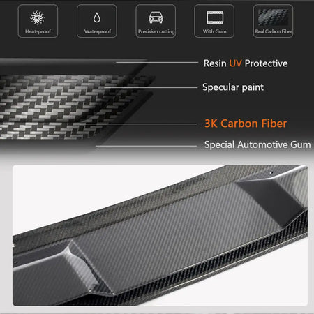 Zeekr 001 2021-2023 Front Bumper Lip Carbon Fiber-Ahacarbon