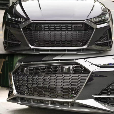 Audi RS6 C8 Avant 2019-2022 Front Grille Dry Carbon Fiber-Ahacarbon