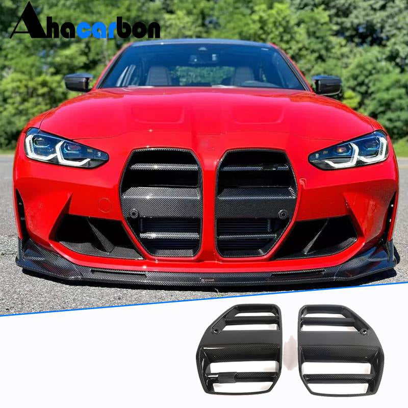 BMW G80 M3 G82 G83 M4 21-23 Front Grille Dry Carbon Fiber (without ACC)-Ahacarbon