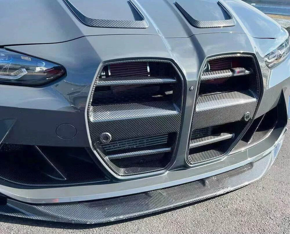 BMW G80 M3 G82 G83 M4 21-23 Front Grille Dry Carbon Fiber (without ACC)-Ahacarbon