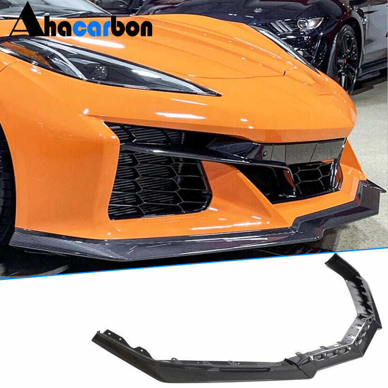 Chevrolet Corvette C8 Z06 Convertible Coupe 2-Door 20-24 Front Bumper Lip Carbon Fiber/FRP-Ahacarbon