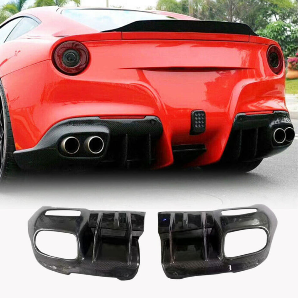 Ferrari F12 Berlinetta 2012-2014 Rear Bumper Diffuser Carbon Fiber-Ahacarbon