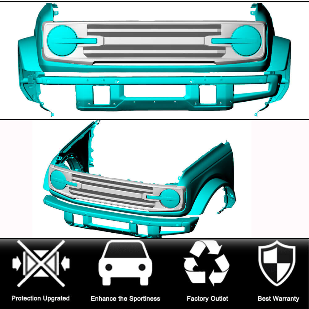 Ford BRONCO Sport Utility 2D 4D 21-23 Front Grille Carbon Fiber-Ahacarbon