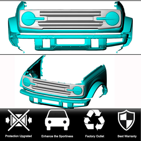 Ford BRONCO Sport Utility 2D 4D 21-23 Front Grille Carbon Fiber-Ahacarbon