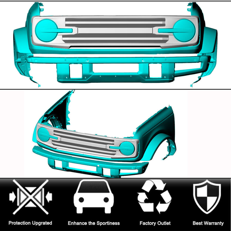 Ford BRONCO Sport Utility 2D 4D 21-23 Front Grille Carbon Fiber-Ahacarbon
