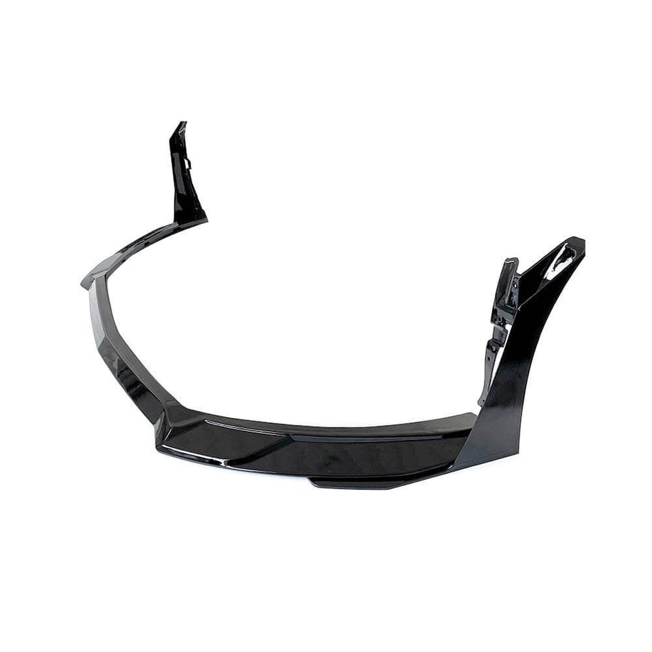 Ford Mustang GT500 2015-2021 Front Bumper Lip Glossy Black ABS 3PCS-Ahacarbon