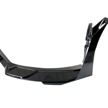 Ford Mustang GT500 2015-2021 Front Bumper Lip Glossy Black ABS 3PCS-Ahacarbon