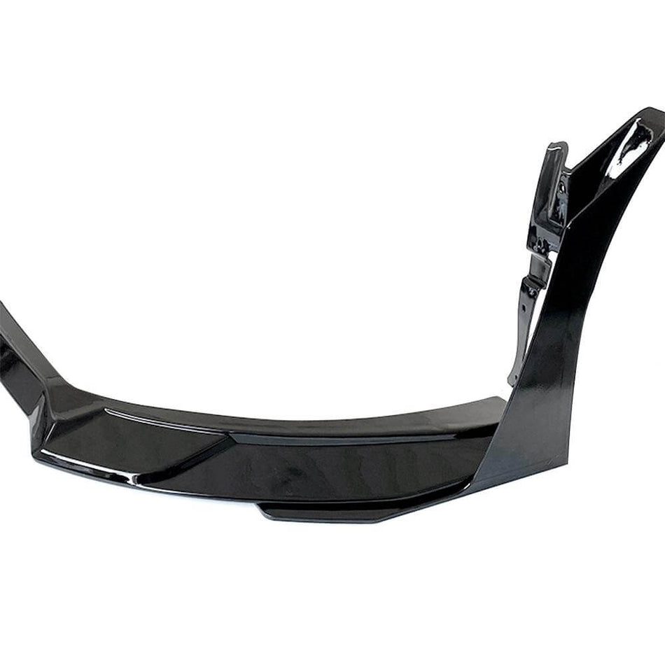 Ford Mustang GT500 2015-2021 Front Bumper Lip Glossy Black ABS 3PCS-Ahacarbon