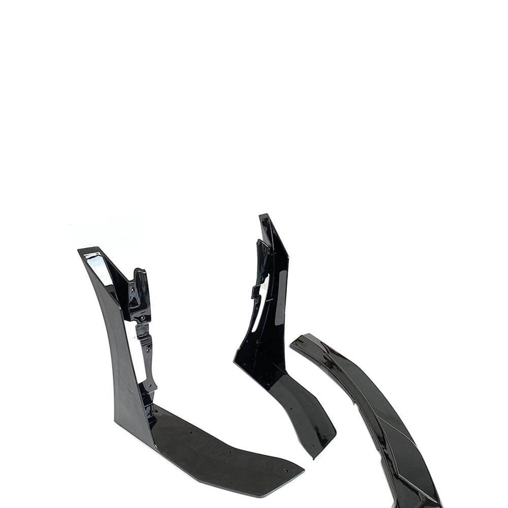 Ford Mustang GT500 2015-2021 Front Bumper Lip Glossy Black ABS 3PCS-Ahacarbon