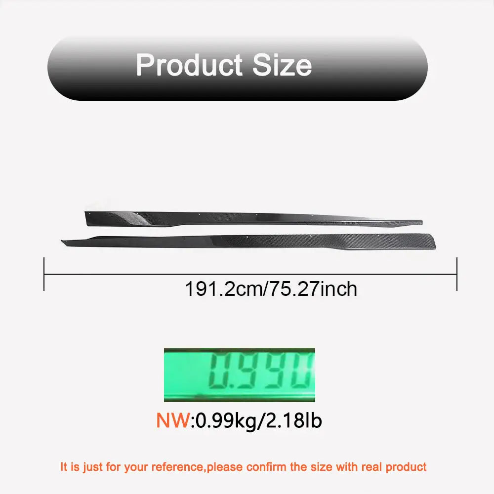 Ford Mustang GT Dark Horse Coupe 2-Door 2024+ Side Skirts Carbon Fiber-Ahacarbon