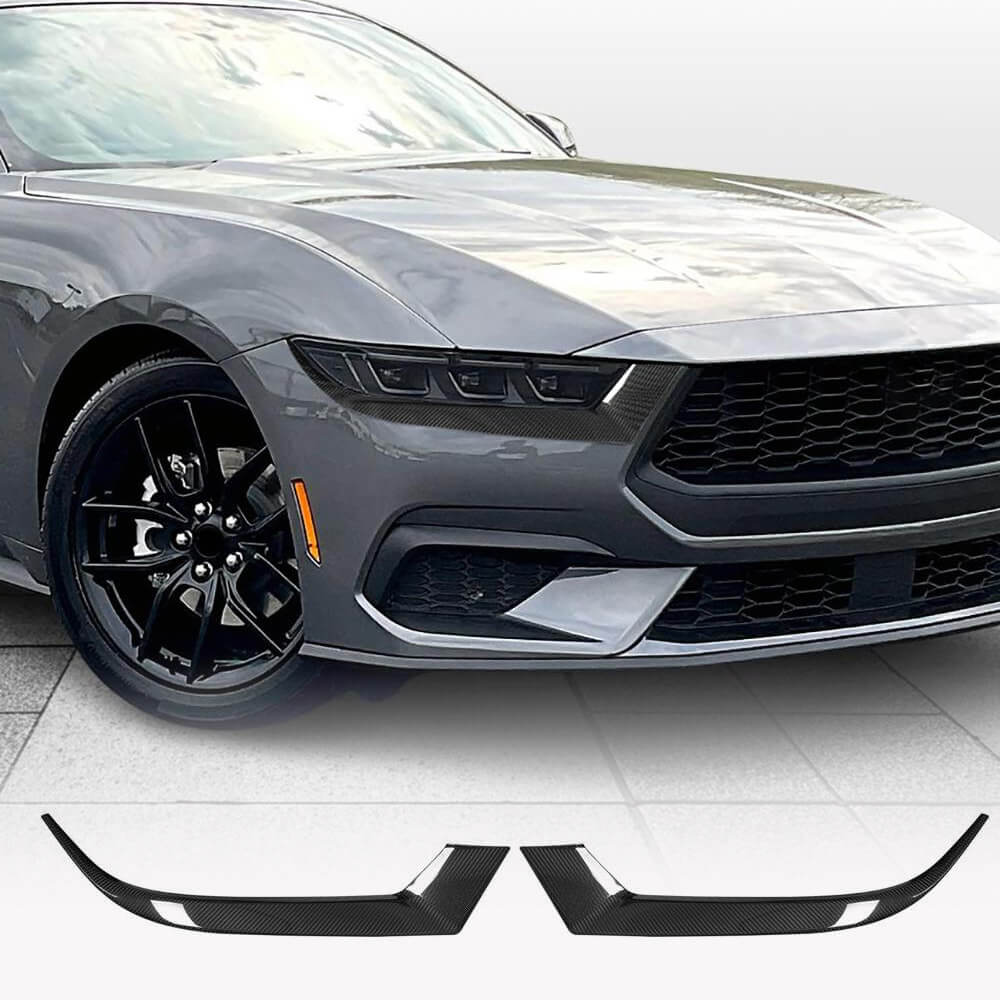 Ford Mustang S650 2024 Headlight Eyelids Lamp Eyebrows Dry Carbon Fiber-Ahacarbon