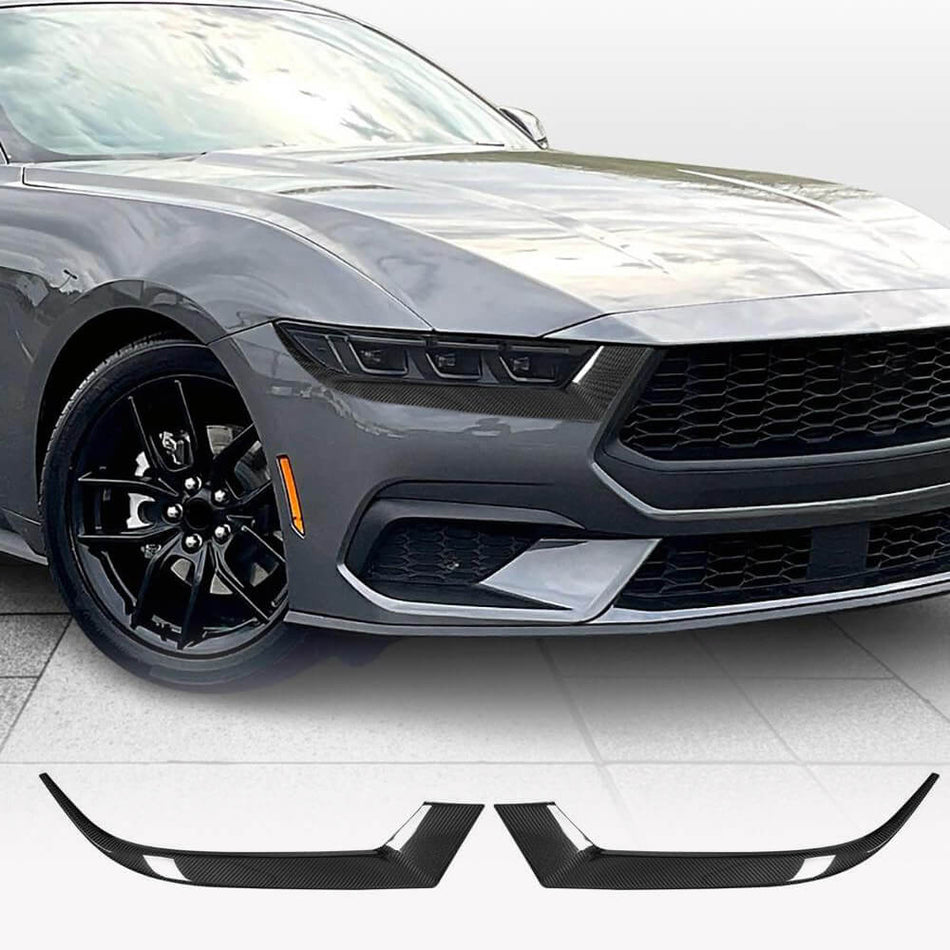 Ford Mustang S650 2024 Headlight Eyelids Lamp Eyebrows Dry Carbon Fiber-Ahacarbon