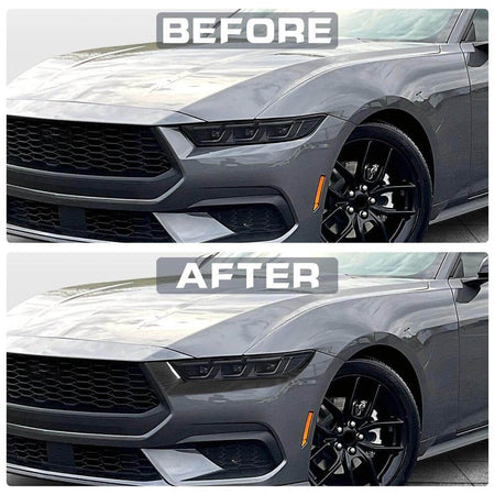 Ford Mustang S650 2024 Headlight Eyelids Lamp Eyebrows Dry Carbon Fiber-Ahacarbon