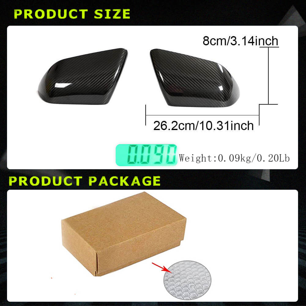 Ford Mustang Shelby GT500 Add-on Mirror Covers Mirror Covers Pair Prepreg Dry Carbon Fiber-Ahacarbon