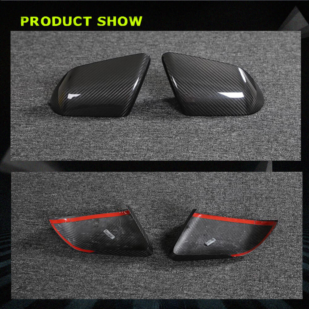 Ford Mustang Shelby GT500 Add-on Mirror Covers Mirror Covers Pair Prepreg Dry Carbon Fiber-Ahacarbon
