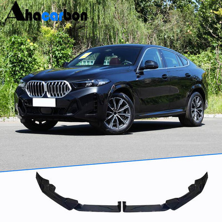 BMW X6 G06 M Sport Utility 2023-2024 Front Bumper Lip ABS Glossy Black-Ahacarbon
