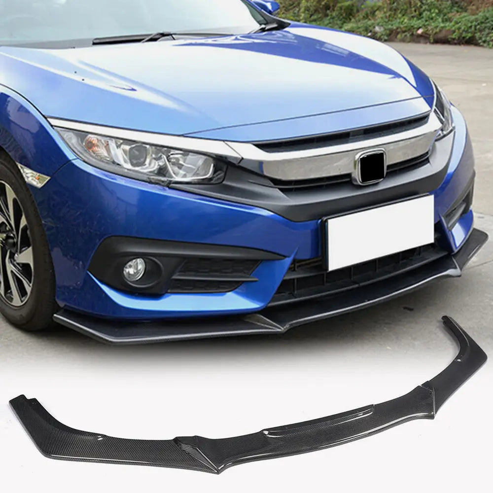 Honda Civic Coupe 2016-2018 Front Bumper Lip Carbon Fiber-Ahacarbon