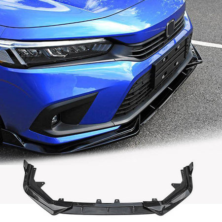 Honda Civic Sedan 2022-2024 Front Bumper Lip Glossy Black ABS-Ahacarbon