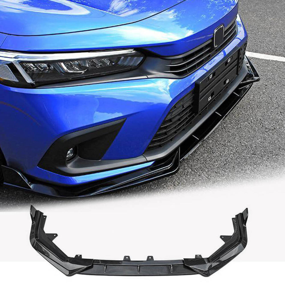 Honda Civic Sedan 2022-2024 Front Bumper Lip Glossy Black ABS-Ahacarbon