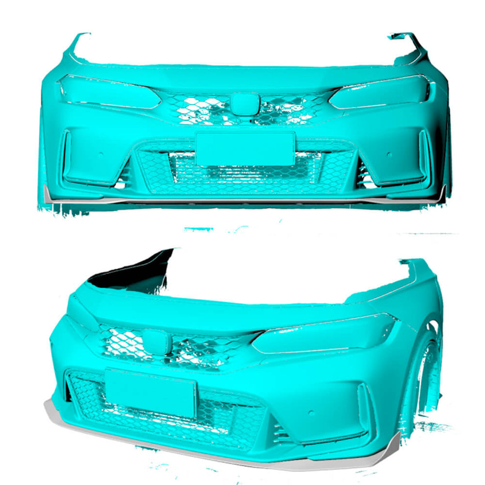 Honda Civic TYPE R Hatchback 4-Door 2023+ Front Bumper Lip Carbon Fiber-Ahacarbon