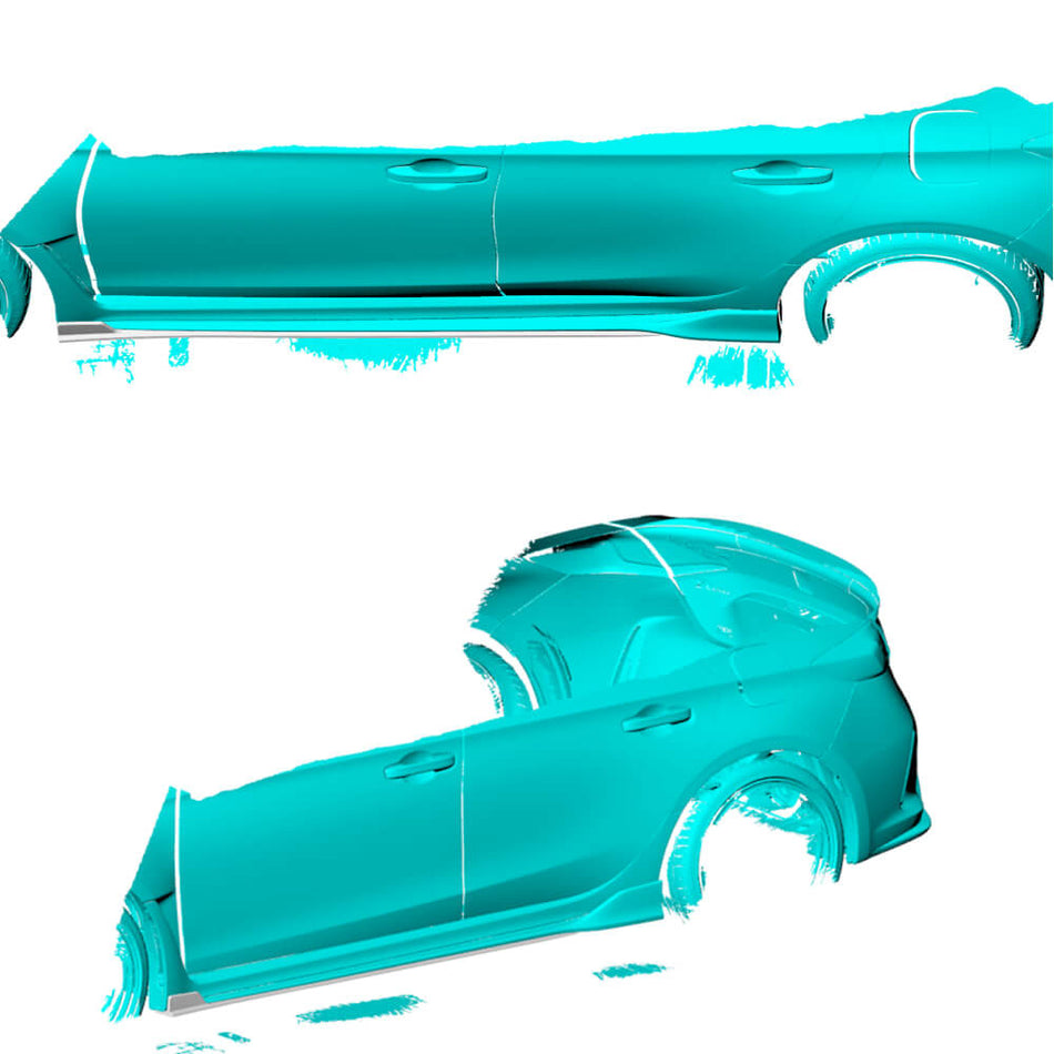 Honda Civic TYPE R Hatchback 4-Door 2023+ Side Skirts Carbon Fiber-Ahacarbon