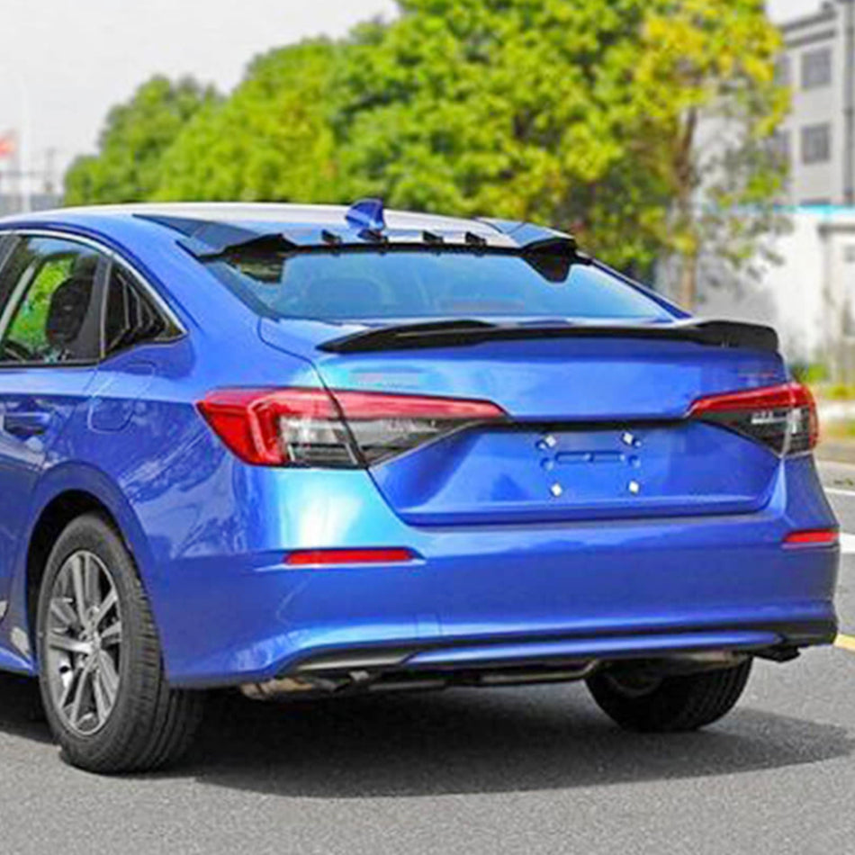 Honda Civic 11th 2022-2023 Rear Trunk Spoiler Glossy Black ABS-Ahacarbon