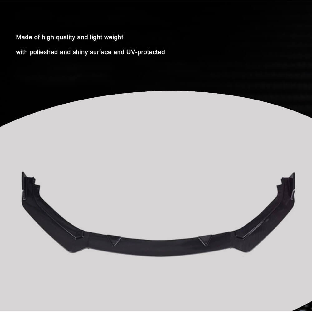 Infiniti Q60 Q60S Coupe 2-Door 2016-2019 Front Bumper Lip 3Pcs Glossy Black ABS-Ahacarbon
