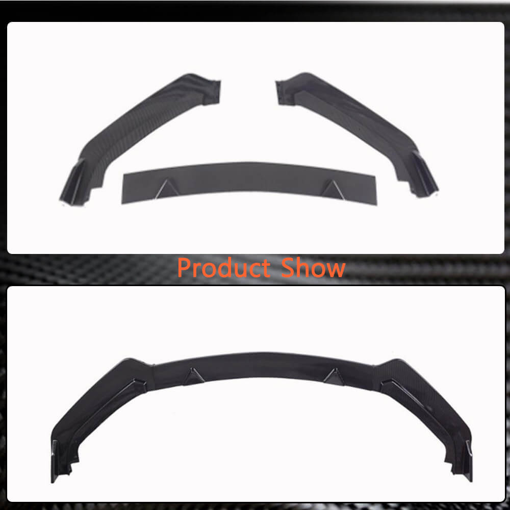 Infiniti Q60 Q60S Coupe 2-Door 2016-2019 Front Bumper Lip 3Pcs Glossy Black ABS-Ahacarbon